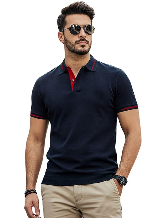Veirdo® Pure Cotton Half Sleeves Regular Fit Plain Solid Classic Polo Colored Collar T-Shirt for Men (Colors: Olive, Maroon, Navy, Black, Green & Orange) - Image 3
